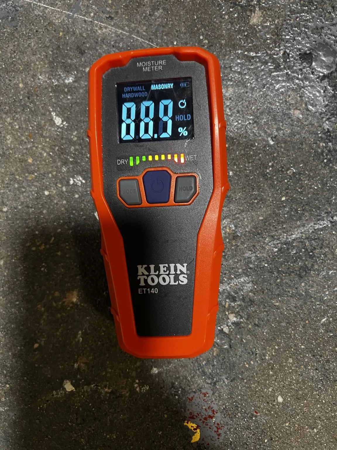 Moisture meter used during a Home Inspection Crew property inspection